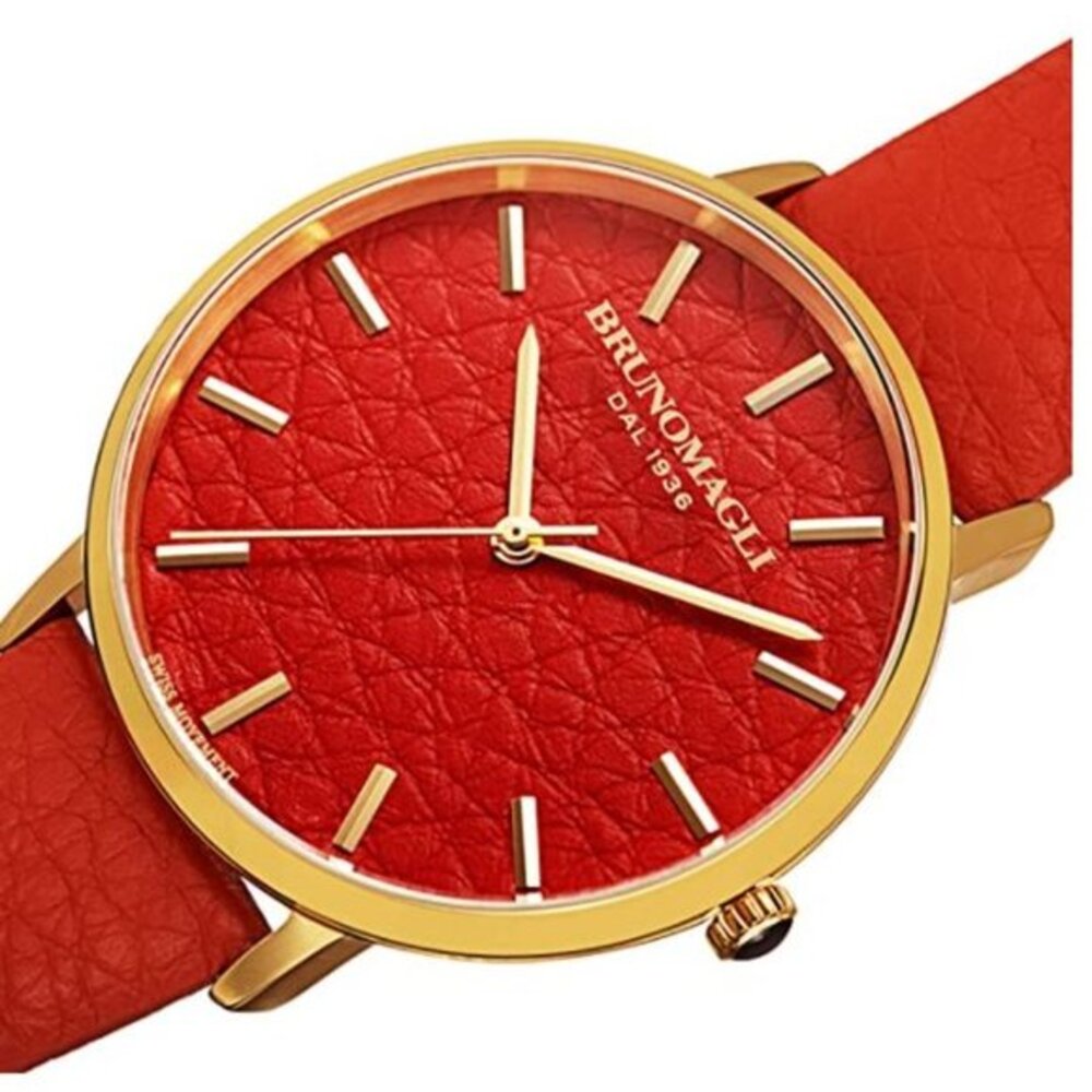 NWT Bruno Magli Women's Roma 1223 Swiss Quartz Italian Leather Dial Strap watch